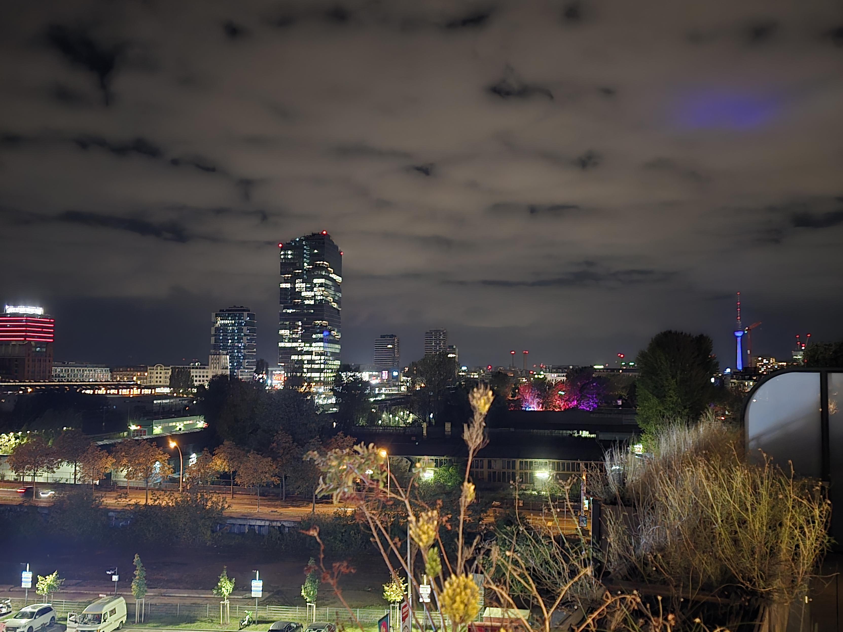 View from the terrace of the Software Freedom Flat by night.